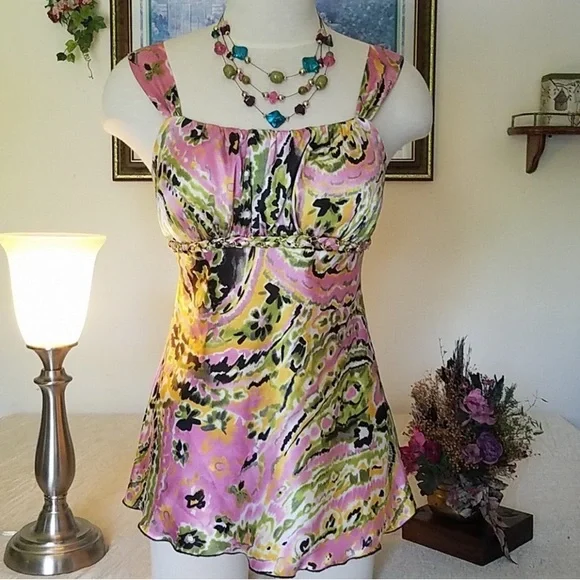 Bwear Pink and Green Sleeveless Top - Picture 2 of 8